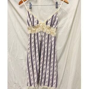 Y2K Babydoll Lace Mesh Floral Bow Tie Coquette‎ Blouse Top Medium